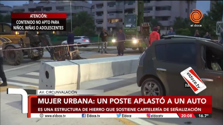 Mujer Urbana: hablaron testigos que vieron cómo el poste aplastó al auto