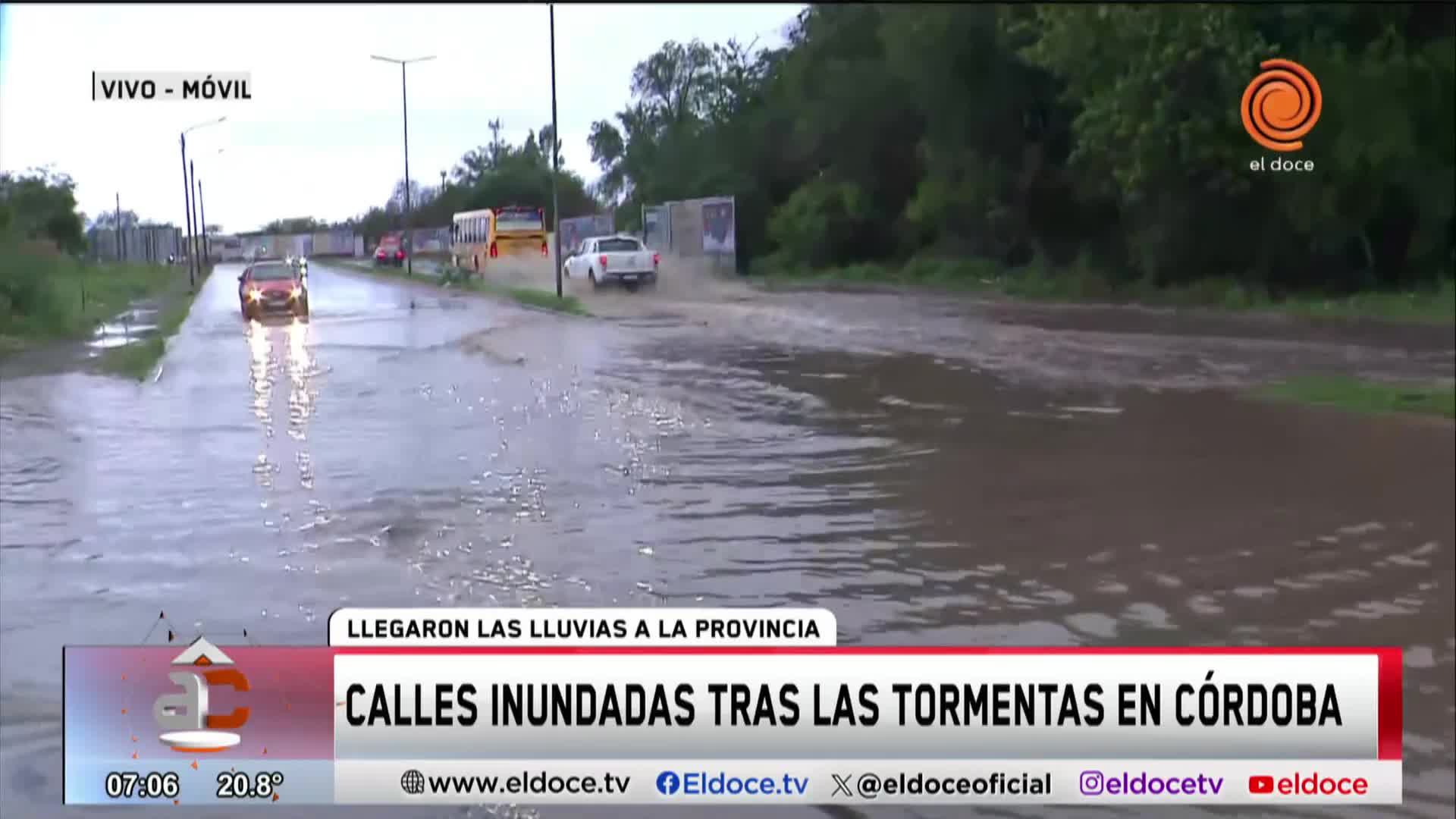 Calles de Córdoba se inundaron por las intensas lluvias