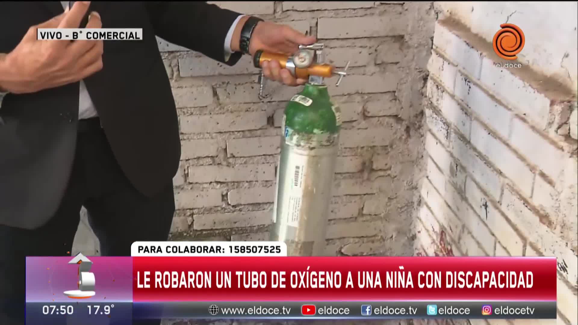 Le robaron el tubo de oxígeno a una nena con parálisis