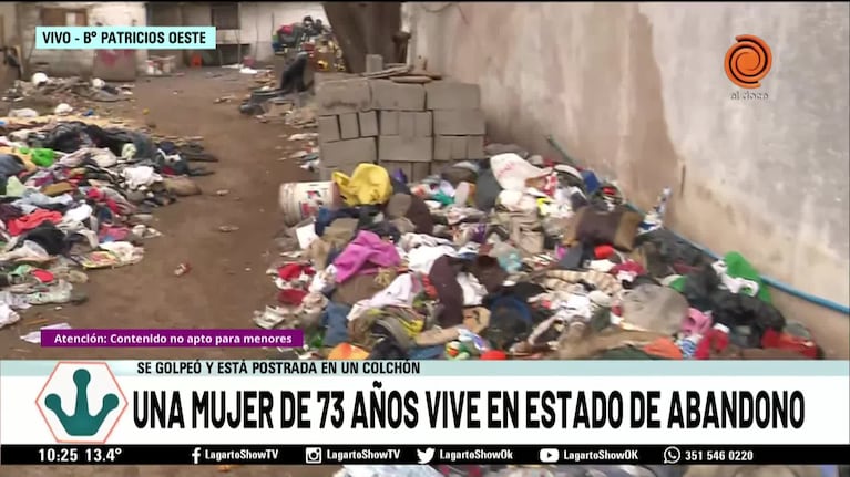 El estado de abandono en el que vive una mujer