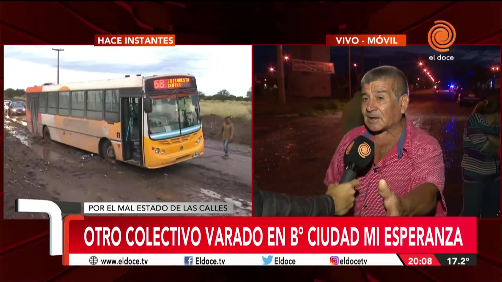 A dos meses del femicidio, otro colectivo quedó varado en Ciudad Mi Esperanza