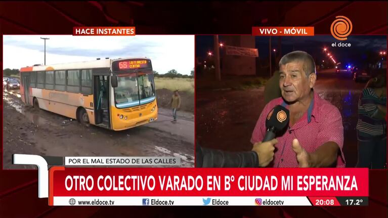 A dos meses del femicidio, otro colectivo quedó varado en Ciudad Mi Esperanza