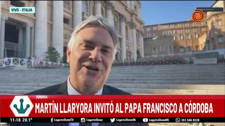 Llaryora y el encuentro con el papa Francisco