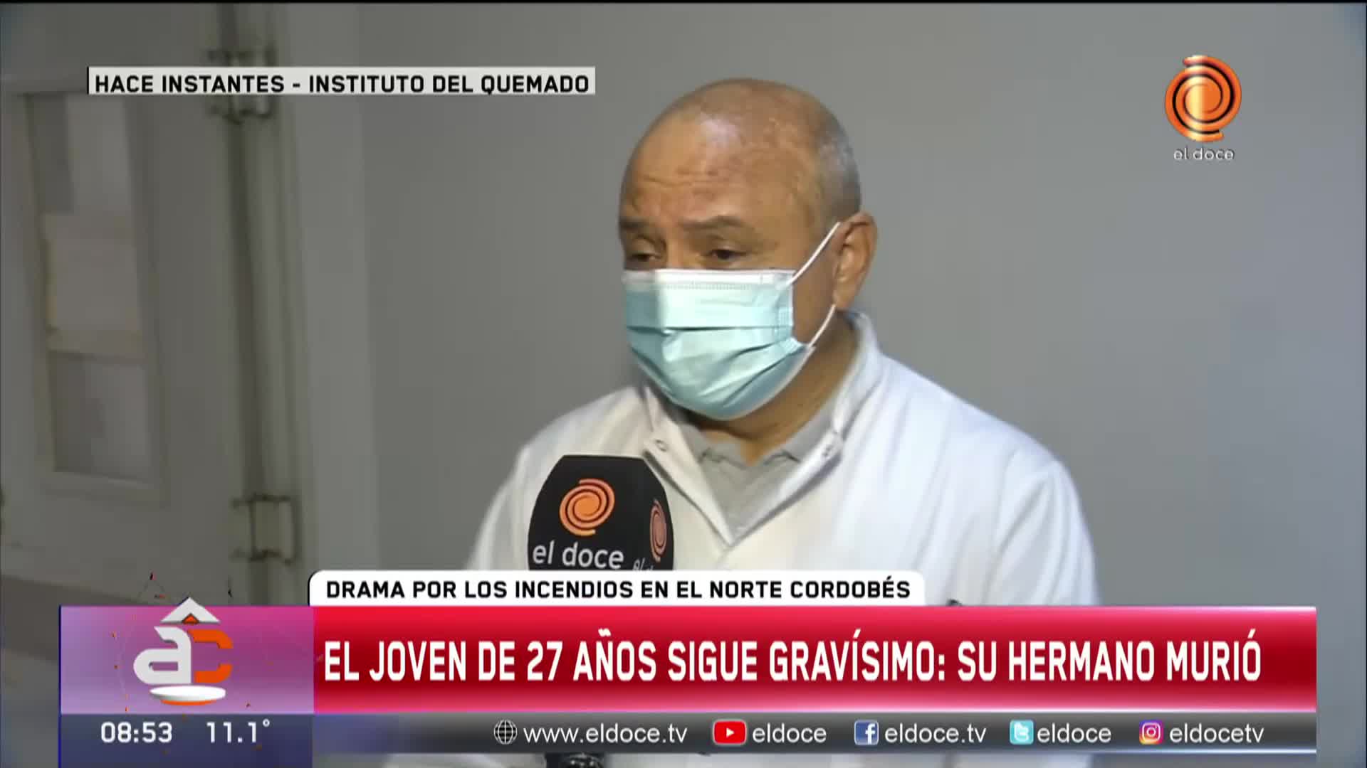 El parte médico del joven quemado en el incendio