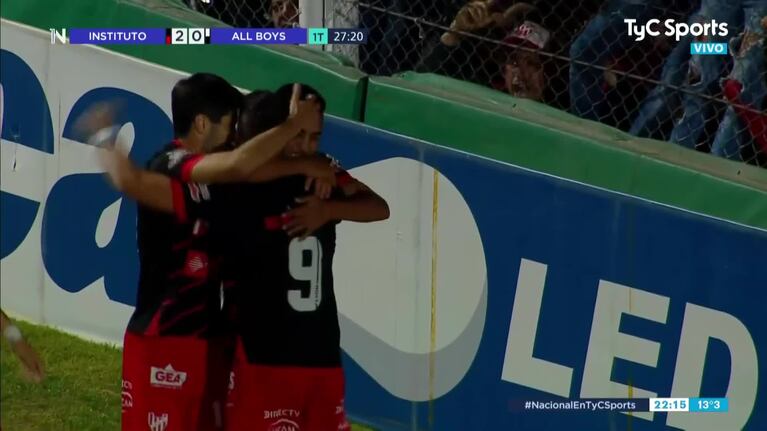 El segundo gol de Instituto ante All Boys