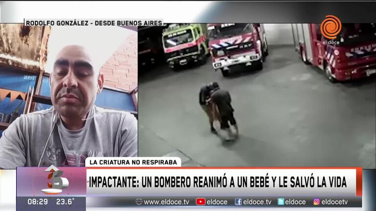 Un bombero reanimó a un bebé y lo salvó