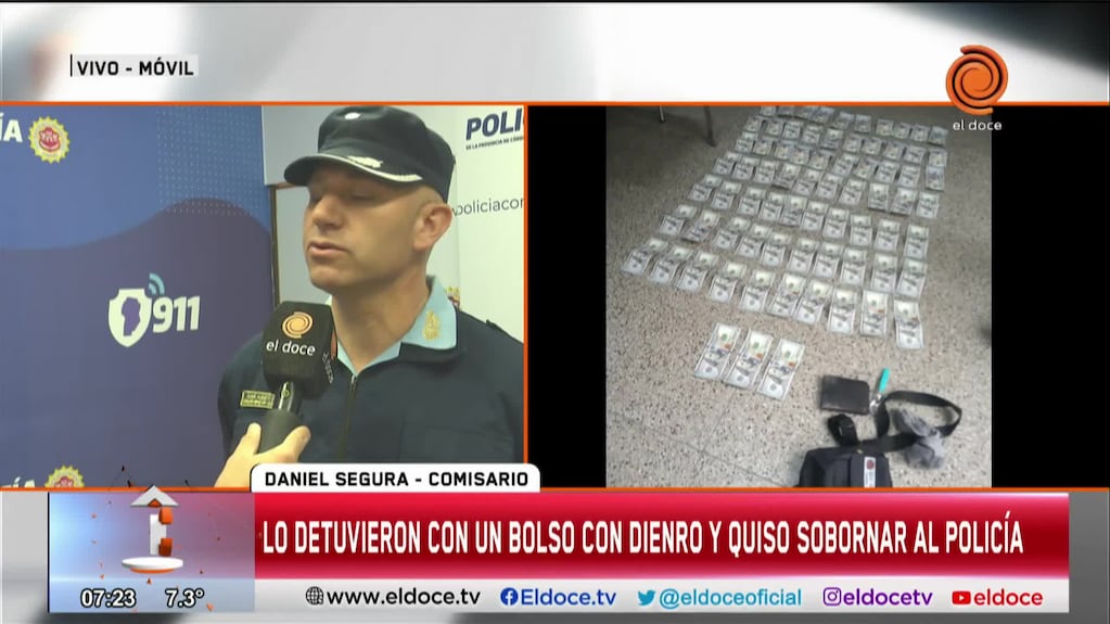 Llevaba miles de dólares e intentó sobornar a la Policía en Córdoba