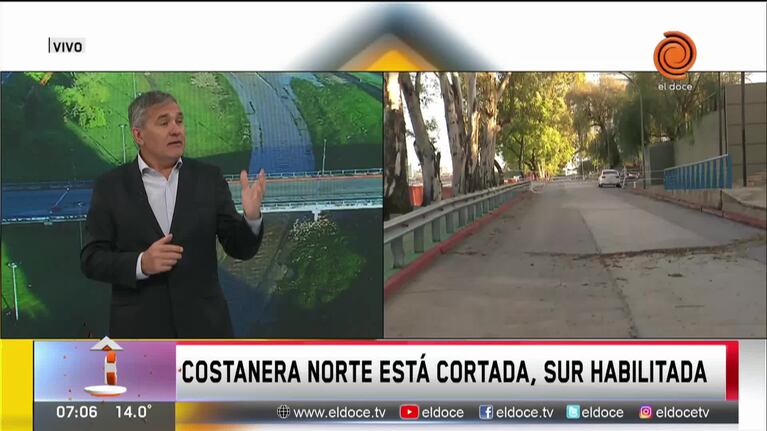 Barro y mugre en costanera norte tras la lluvia