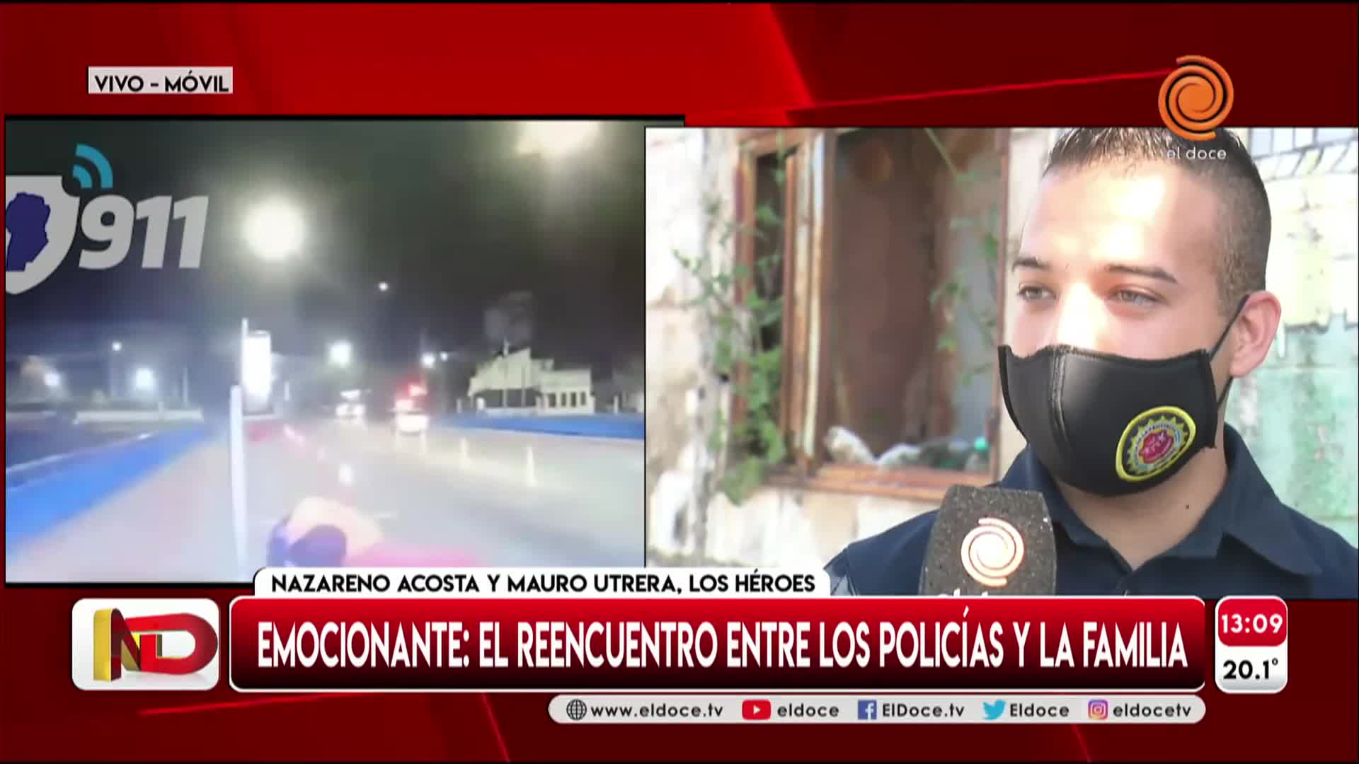 Dos policías le salvaron la vida a su bebé en el puente Zípoli: el emotivo reencuentro 