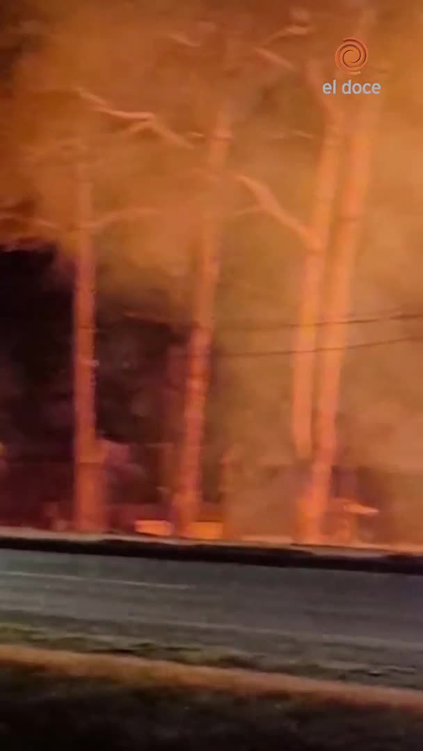 Incendio en el aserradero de Villa del Prado