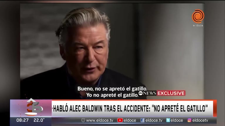 Alec Baldwin: "Yo no apreté el gatillo"