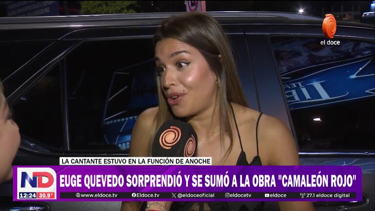 Euge Quevedo debutó en el teatro con "Camaleón Rojo" de Facu Mazzei