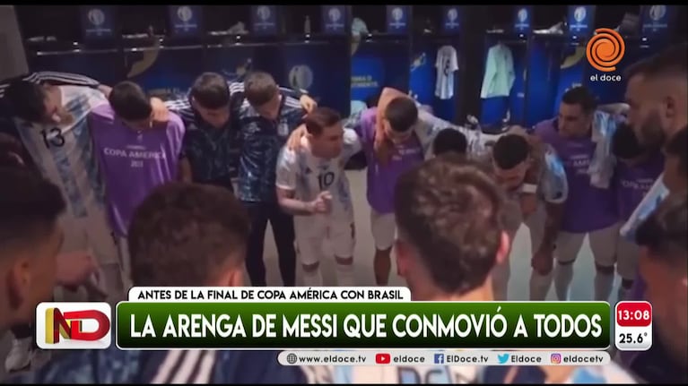 La arenga de Messi antes de salir campeón