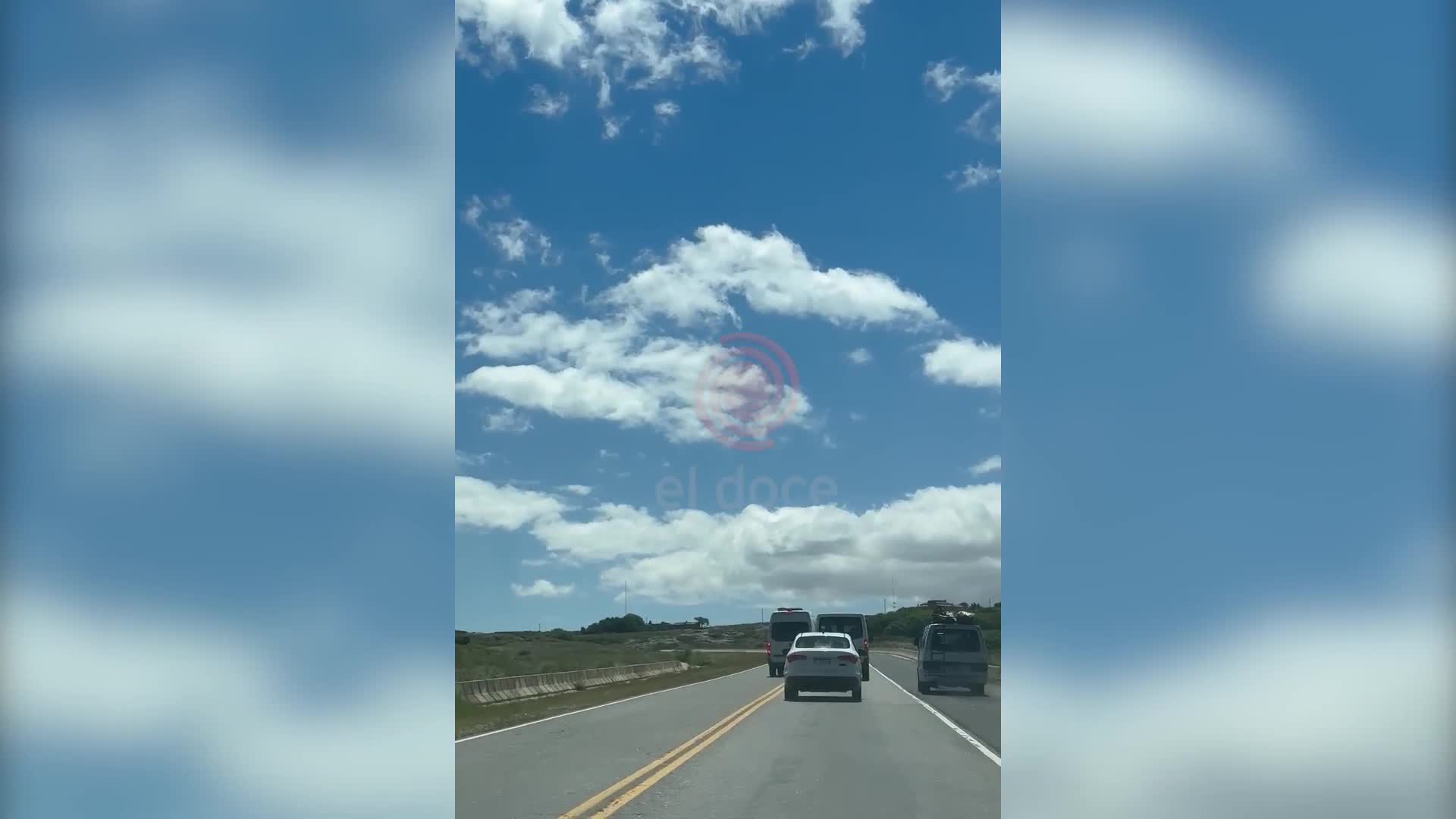 Un conductor cruzó en doble línea  amarilla  en plena ruta