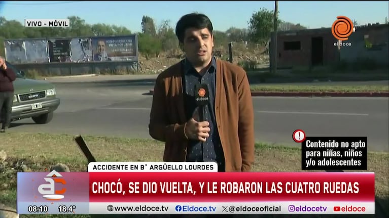 Chocaron, tumbaron y les robaron todo