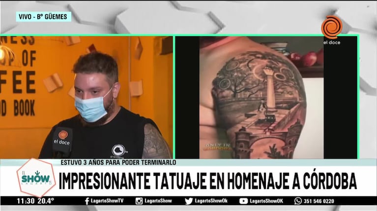 Homenajeó a Córdoba con tatuajes característicos