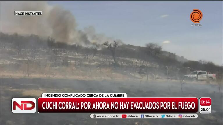 El incendio no da tregua en Cuchi Corral