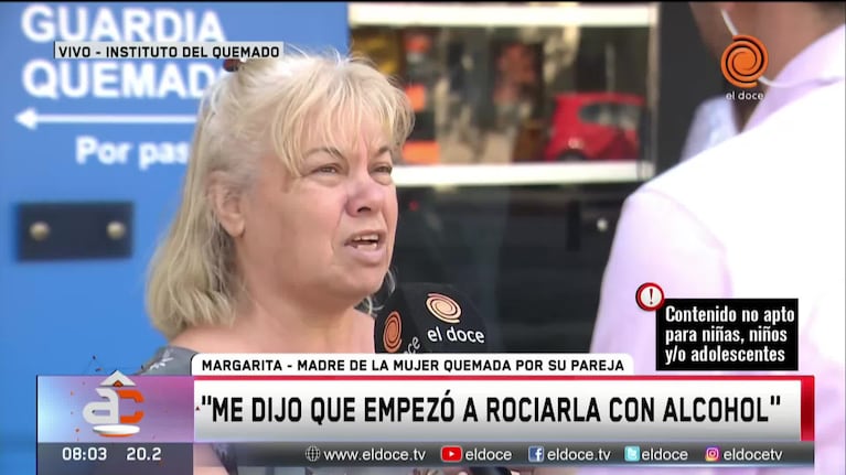 El estado de salud de la mujer prendida fuego por su pareja en San Vicente