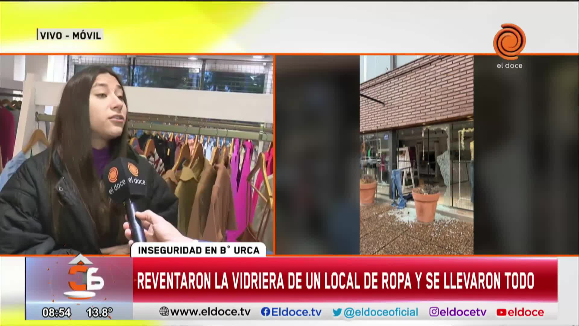 Le reventaron la vidriera del local de ropa