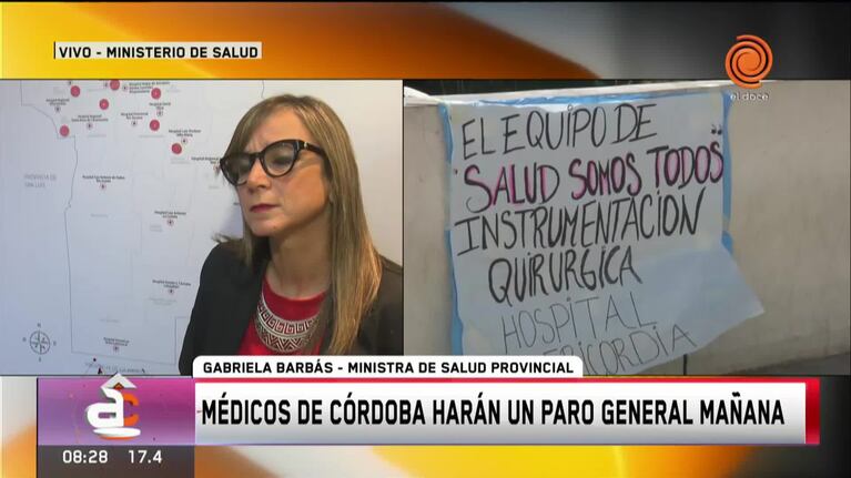 La ministra Barbás habló por el conflicto laboral en hospitales de Córdoba