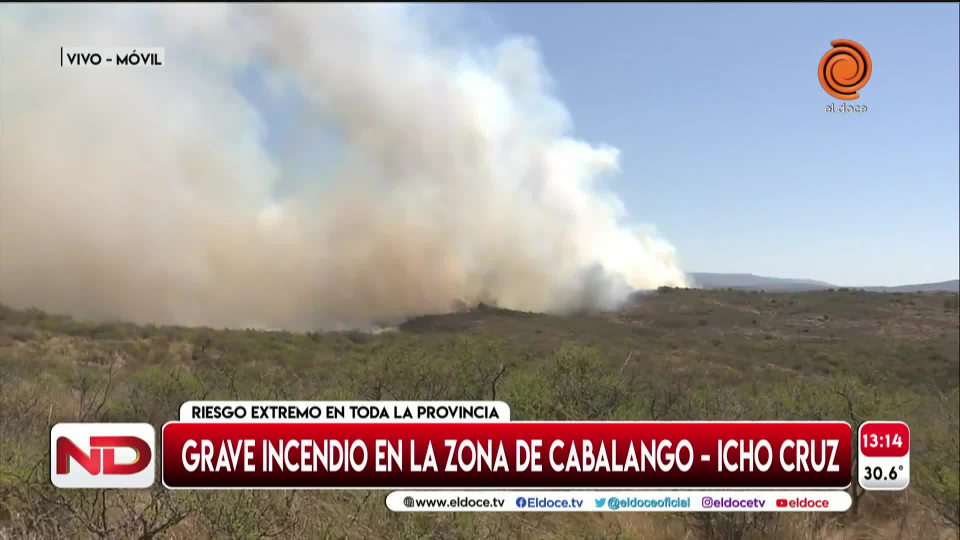 Bomberos combaten un incendio en Icho Cruz