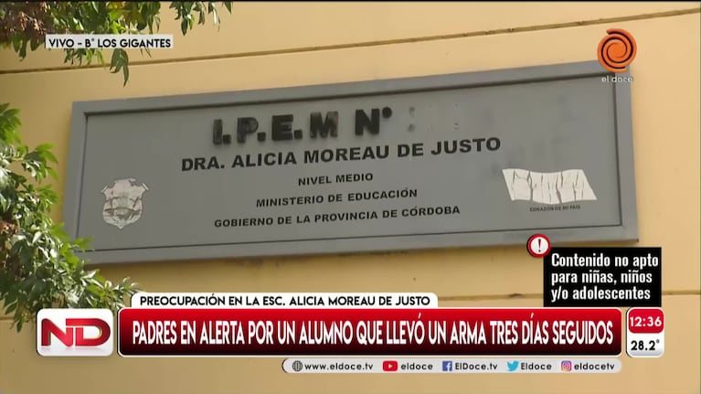 Padres en alerta por un alumno que llevó un revólver a la escuela