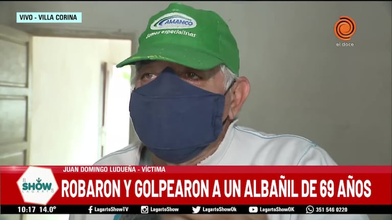 Asaltaron a un abuelo que trabaja como albañil porque la jubilación no le alcanza