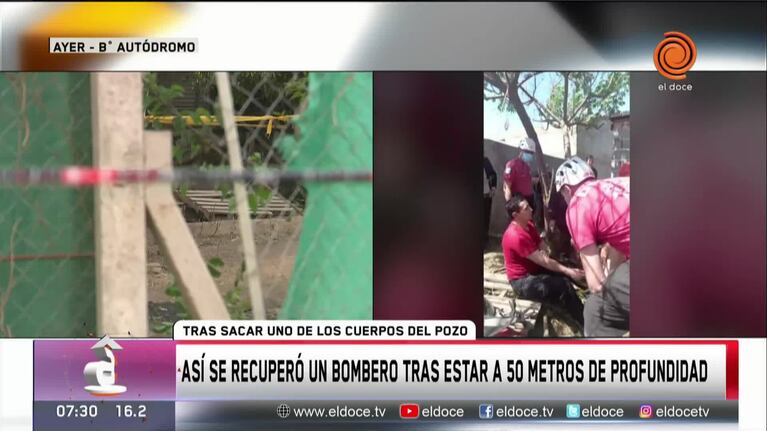 El cansancio de un bombero luego de sacar los cuerpos de las hermanas del pozo