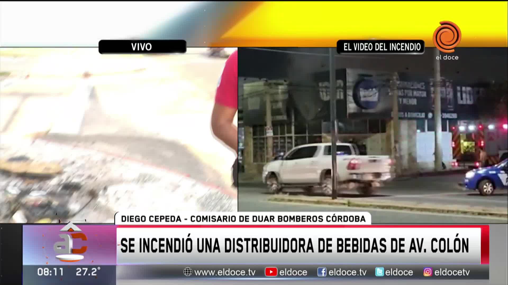 Se incendió una distribuidora de bebidas