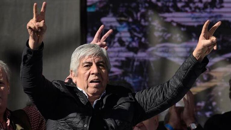 Hugo Moyano cerró el acto de las CGT.