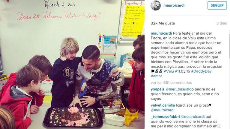 Icardi festejó el Día del Padre con el hijo mayor de Maxi López