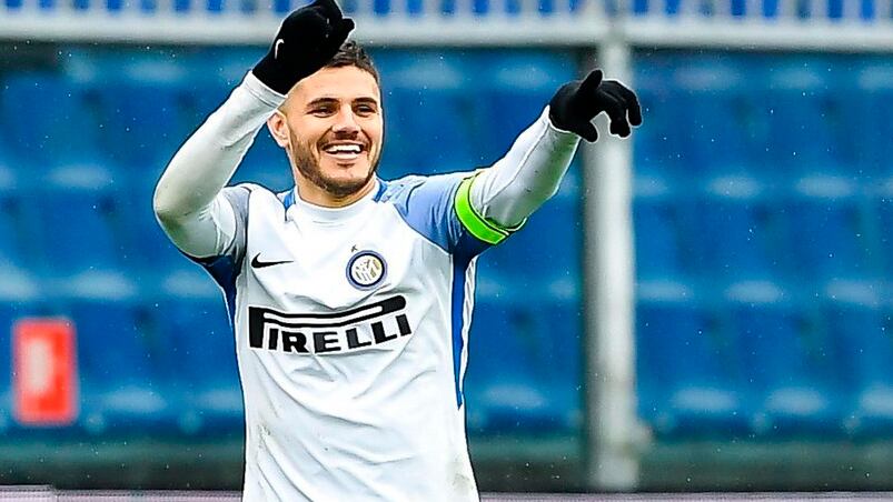 Icardi festejó por cuatro ante el Sampdoria. Foto: EFE