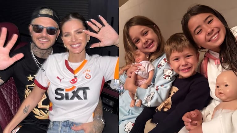 Icardi viajó con la China Suárez y sus hijos a un partido del Galatasaray: el impresionante regalo a los nenes