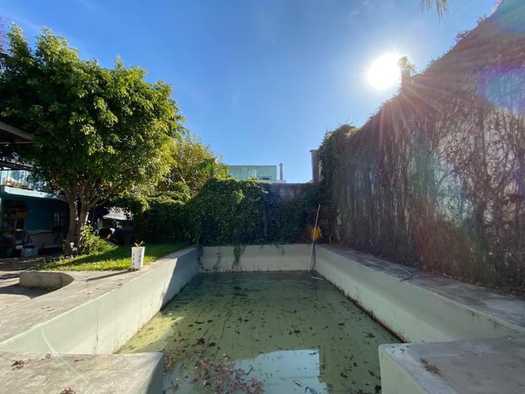 Imagen de la piscina de la casa de Olmi. (Gentileza TN).