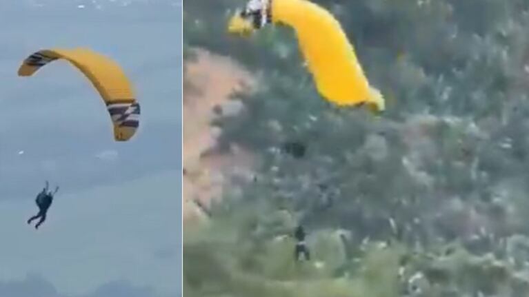 Impactante video: una mujer saltó en un parapente, cayó al vacío y murió