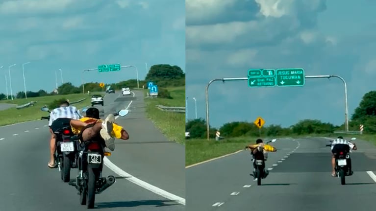 Imprudencia en plena ruta
