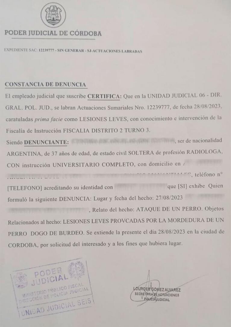 Imputaron al dueño del dogo de burdeos que atacó a una embarazada en Córdoba