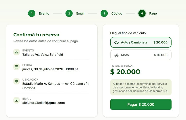 Inauguran las playas del Kempes: precios y cómo comprar el estacionamiento para el partido de Talleres