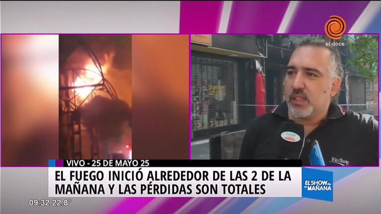 Incendio en importante bazar de la peatonal