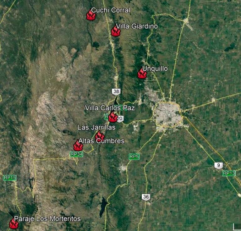 Incendios en Córdoba: un martes trágico para las sierras