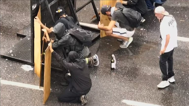 Incidentes en las inmediaciones del Congreso.