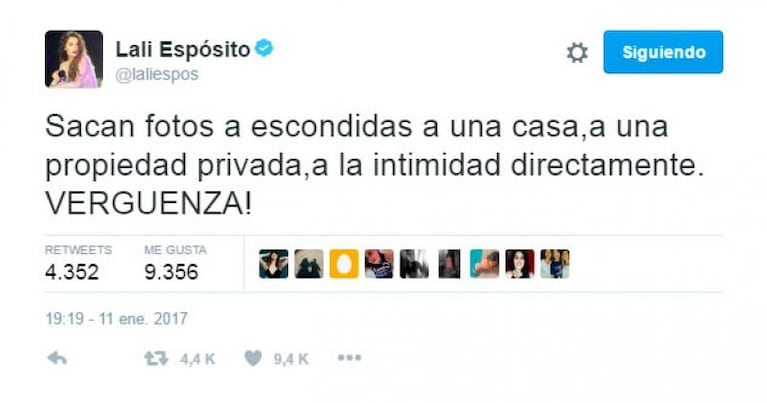 ¡Indignada! Lali Espósito descargó su enojo contra los fotógrafos