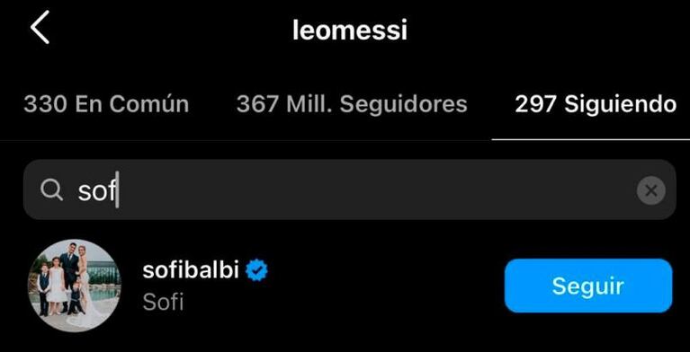 ¿Infiel? A cuántas Sofías sigue Lionel Messi en Instagram