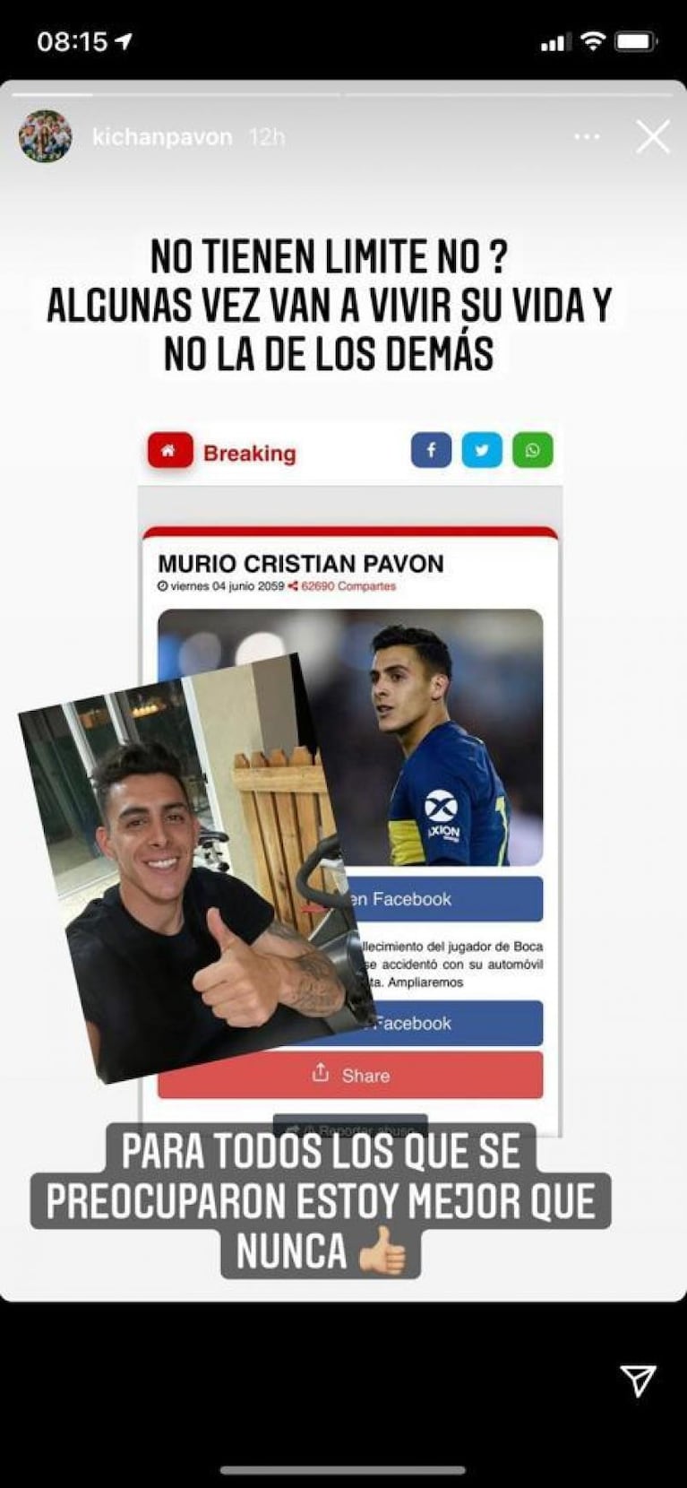 Insólito: el cordobés Cristian Pavón tuvo que salir a desmentir su muerte