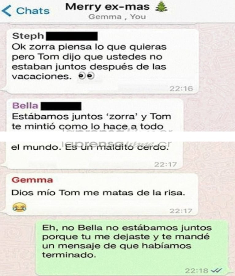 ¡Insólito grupo de WhatsApp! Creó un chat con sus exnovias y terminó todo mal