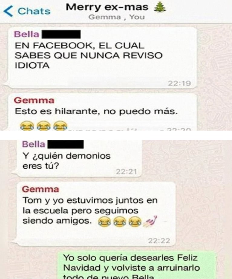 ¡Insólito grupo de WhatsApp! Creó un chat con sus exnovias y terminó todo mal