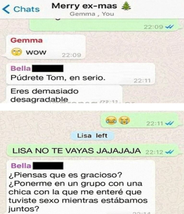 ¡Insólito grupo de WhatsApp! Creó un chat con sus exnovias y terminó todo mal