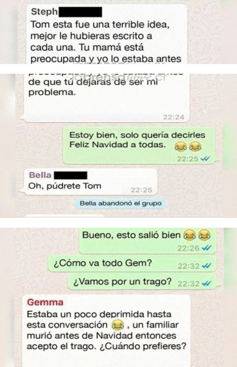 ¡Insólito grupo de WhatsApp! Creó un chat con sus exnovias y terminó todo mal