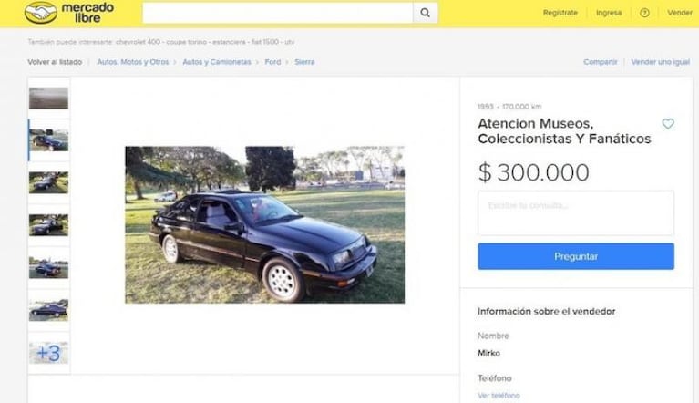 Insólito precio por un auto de Maradona de 1986 