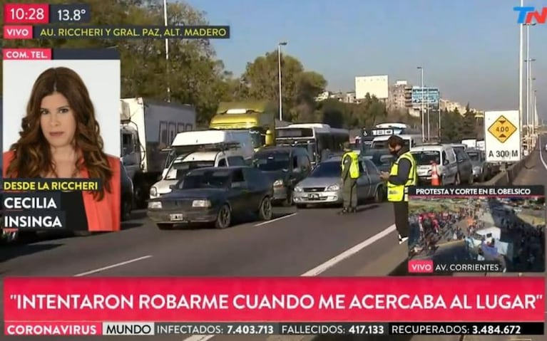 Intentaron asaltar con un cuchillo a la periodista de TN Cecilia Insinga